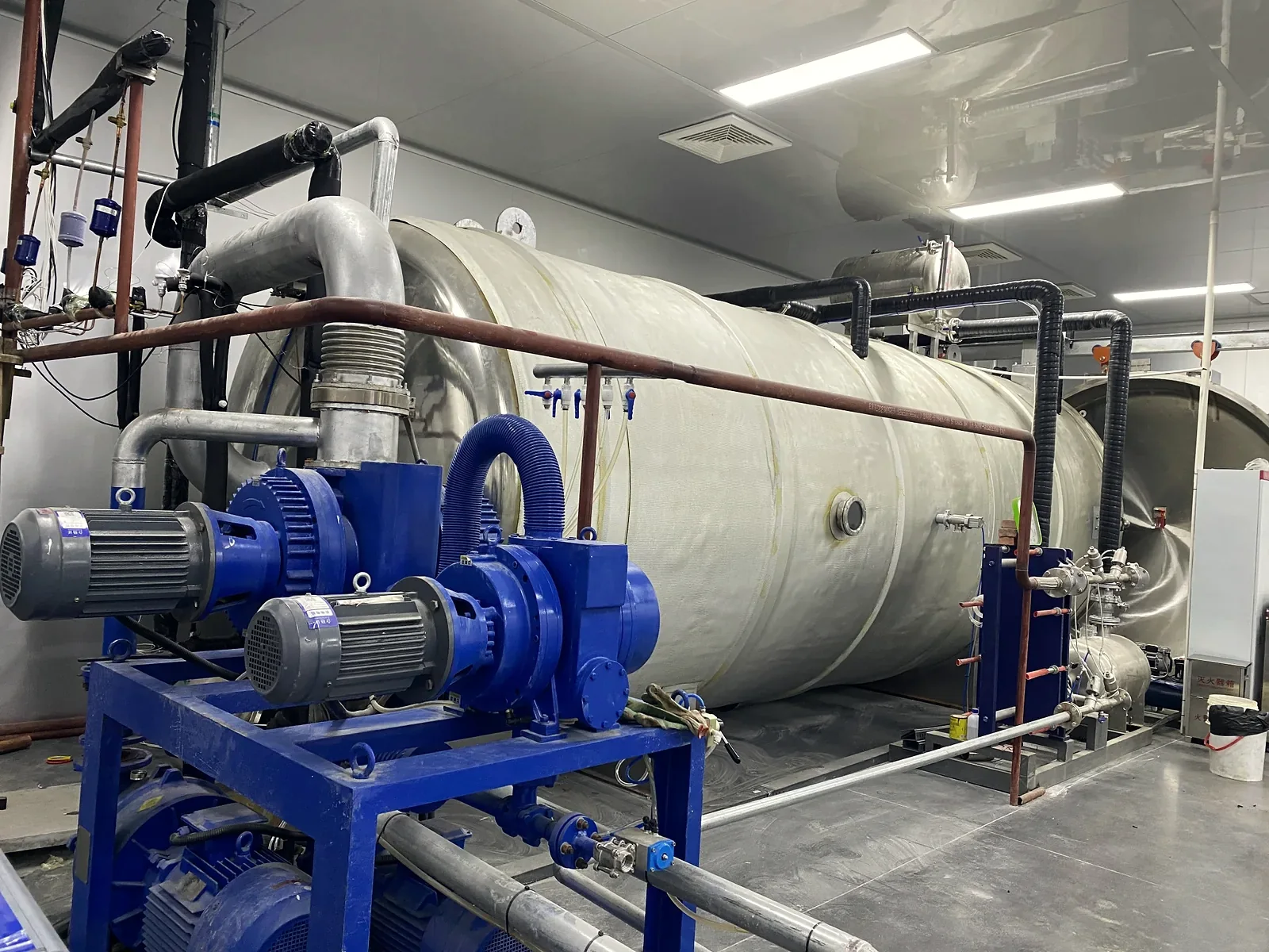 Vacuum pumps and chamber of the FD-60 system